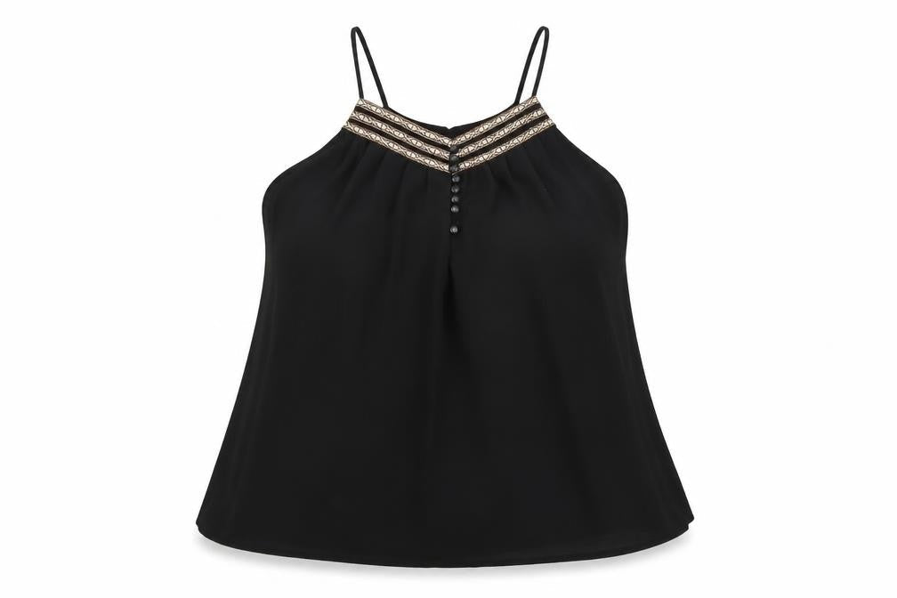 Daisy Street Womens Black Polyester Basic Blouse Size L V-Neck