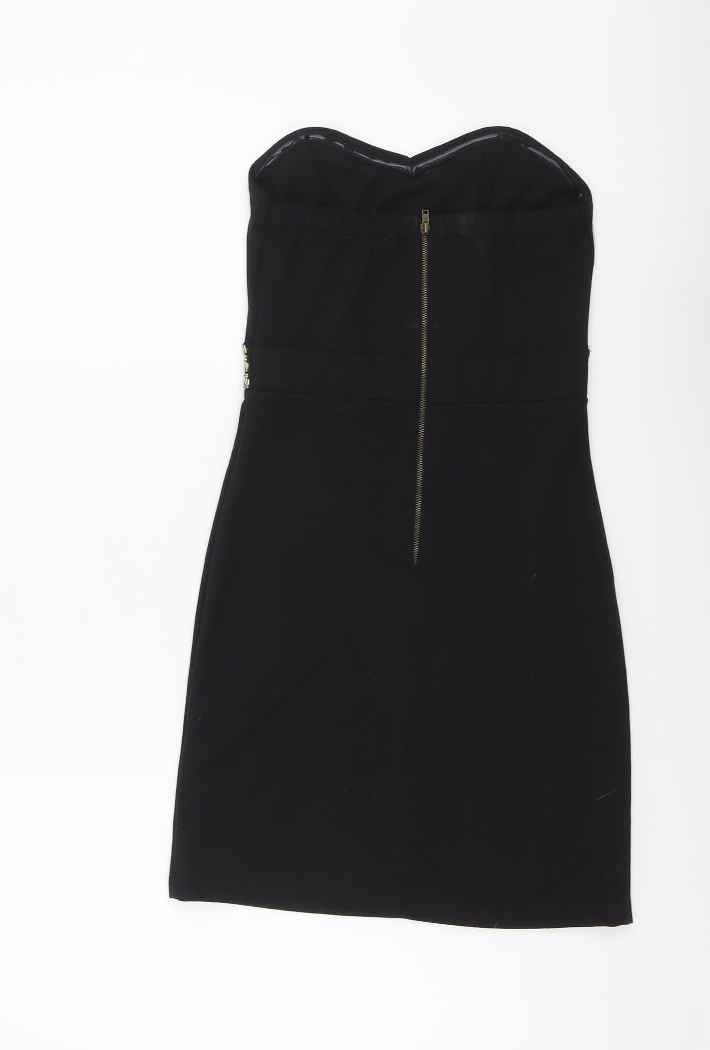 TFNC London Womens Black Viscose Bodycon Size XS Sweetheart Zip
