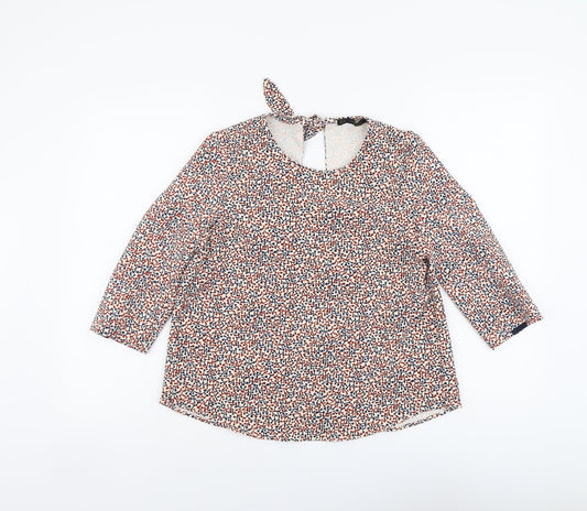 Zara Womens Multicoloured Geometric Polyester Basic Blouse Size XS Round Neck