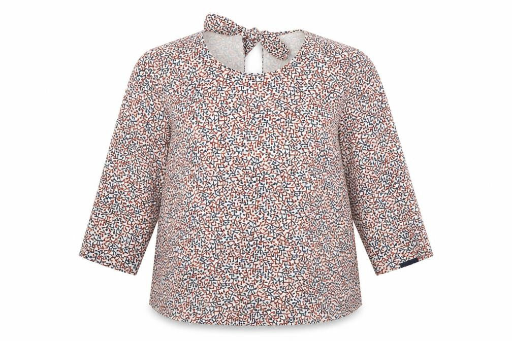 Zara Womens Multicoloured Geometric Polyester Basic Blouse Size XS Round Neck