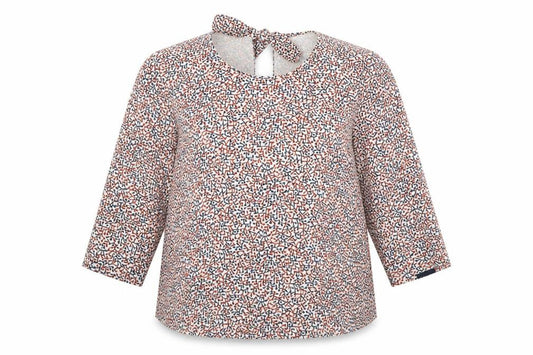Zara Womens Multicoloured Geometric Polyester Basic Blouse Size XS Round Neck