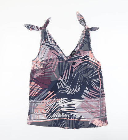 Papaya Womens Multicoloured Geometric Polyester Basic Tank Size 8 V-Neck