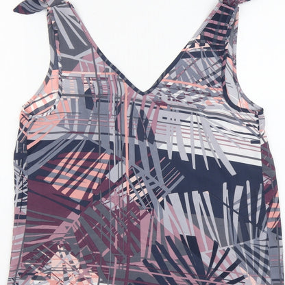 Papaya Womens Multicoloured Geometric Polyester Basic Tank Size 8 V-Neck