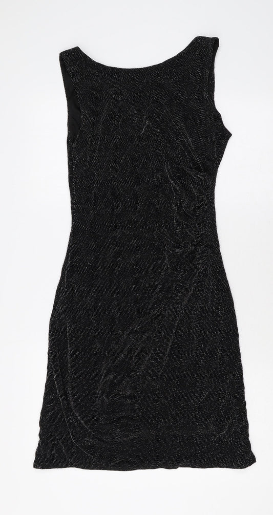 Wallis Womens Black Nylon A-Line Size 12 Round Neck Pullover