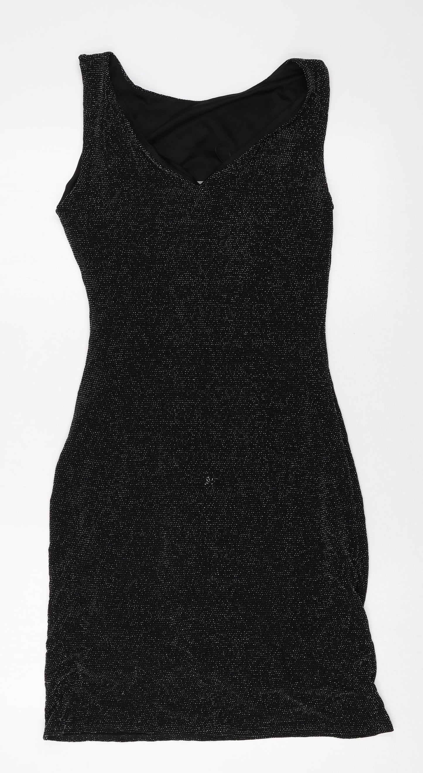 Wallis Womens Black Nylon A-Line Size 12 Round Neck Pullover