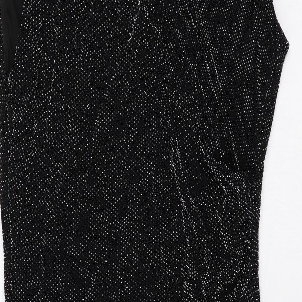 Wallis Womens Black Nylon A-Line Size 12 Round Neck Pullover