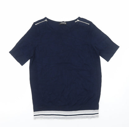 Debenhams Womens Blue Viscose Basic T-Shirt Size M Round Neck