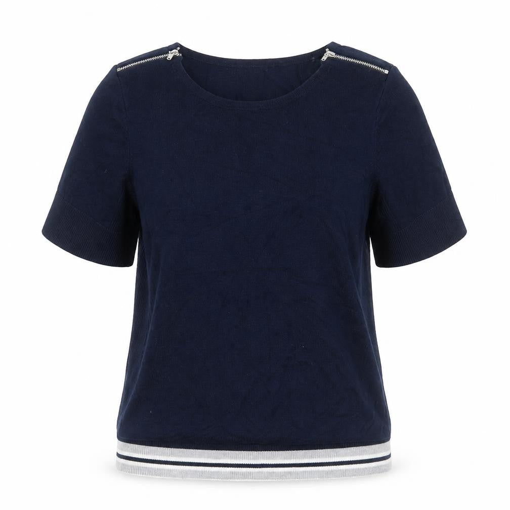 Debenhams Womens Blue Viscose Basic T-Shirt Size M Round Neck
