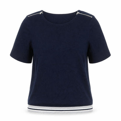 Debenhams Womens Blue Viscose Basic T-Shirt Size M Round Neck