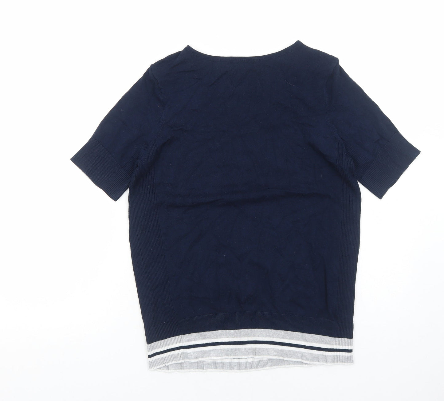 Debenhams Womens Blue Viscose Basic T-Shirt Size M Round Neck