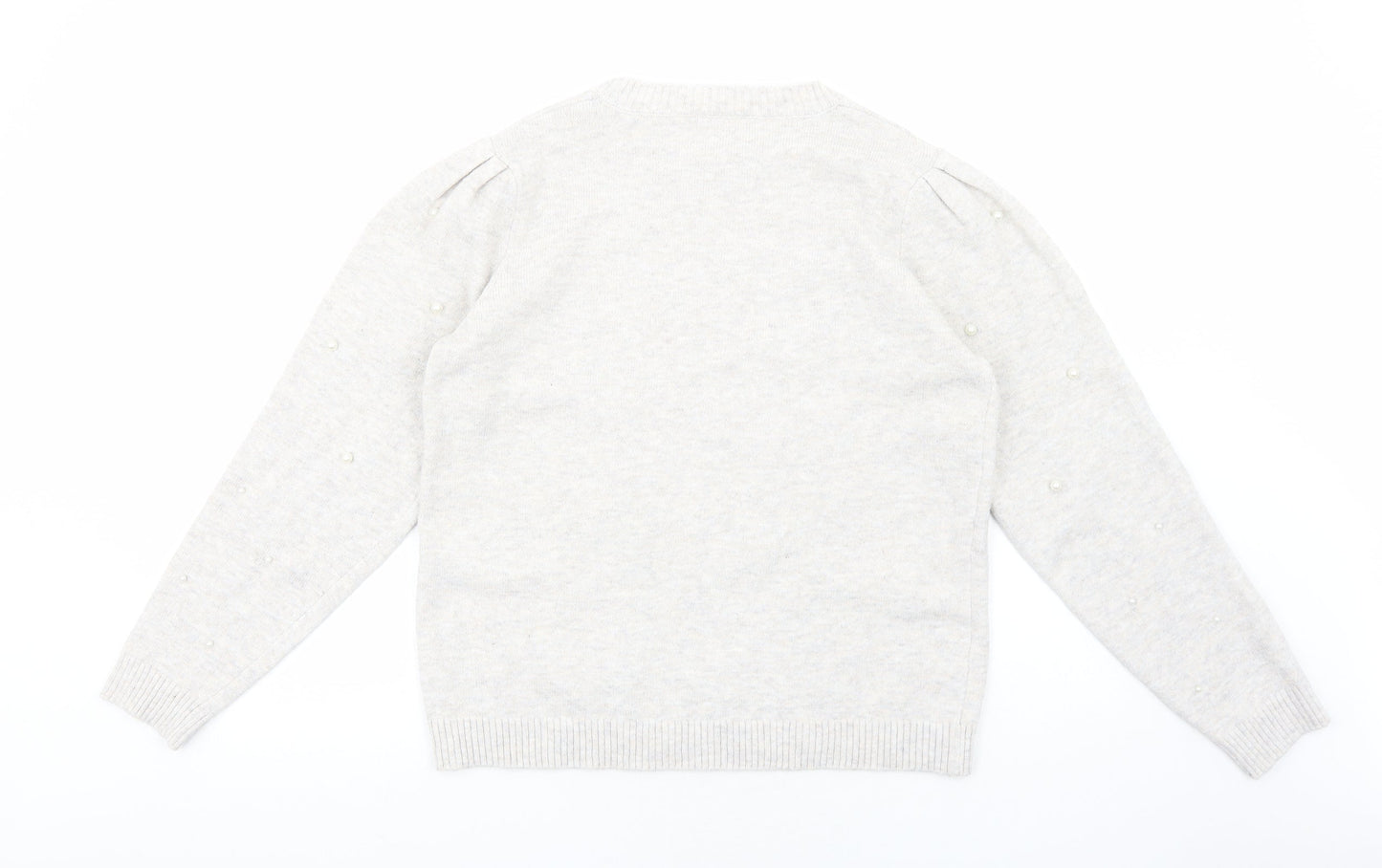 Preworn Womens Grey Round Neck Acrylic Pullover Jumper Size L