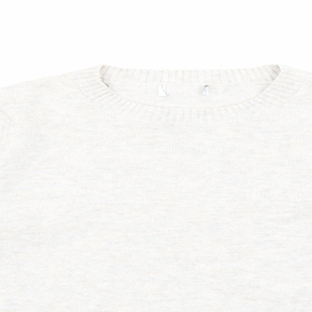 Preworn Womens Grey Round Neck Acrylic Pullover Jumper Size L