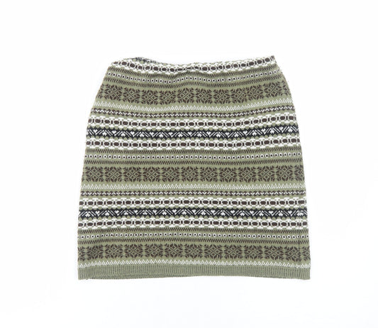 Parisian Collection Womens Green Geometric Acrylic Straight & Pencil Skirt Size S