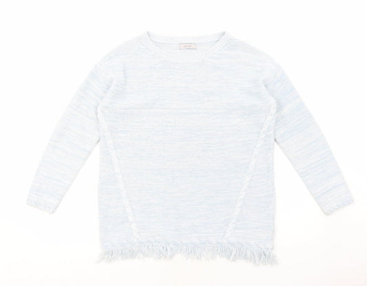 Marks and Spencer Womens Blue Round Neck Cotton Pullover Jumper Size 12