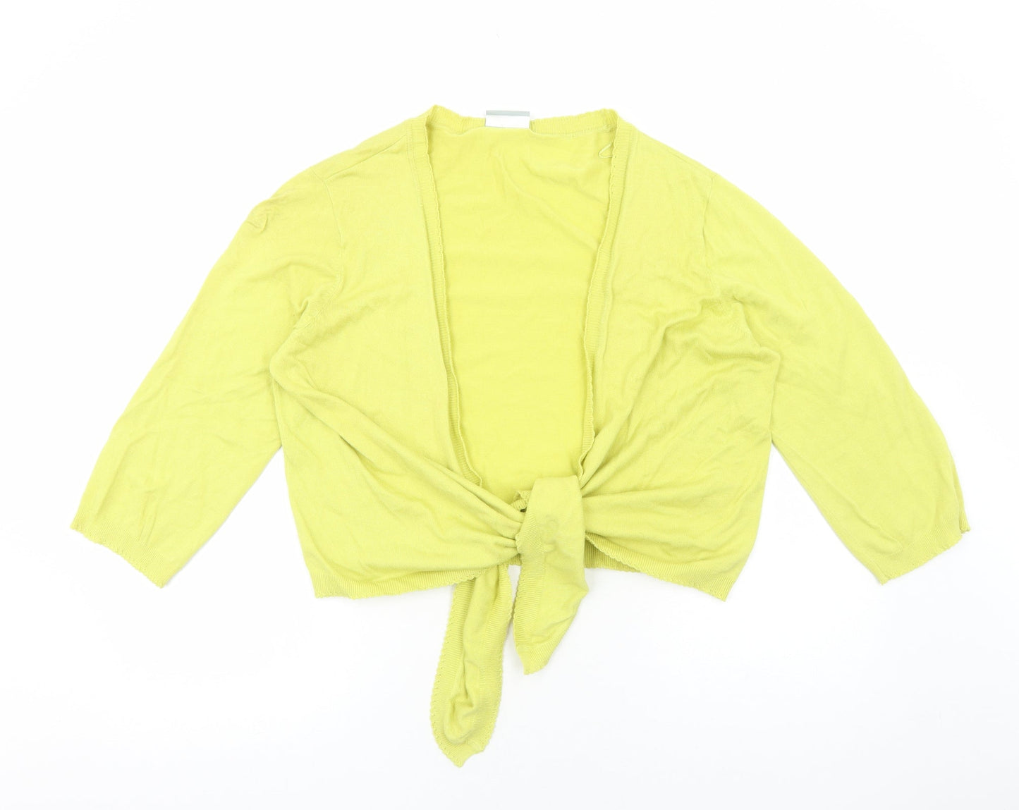 Wallis Womens Yellow V-Neck Viscose Cardigan Jumper Size XL