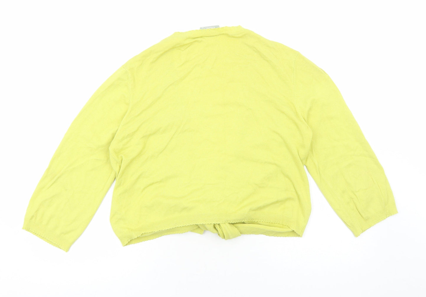 Wallis Womens Yellow V-Neck Viscose Cardigan Jumper Size XL