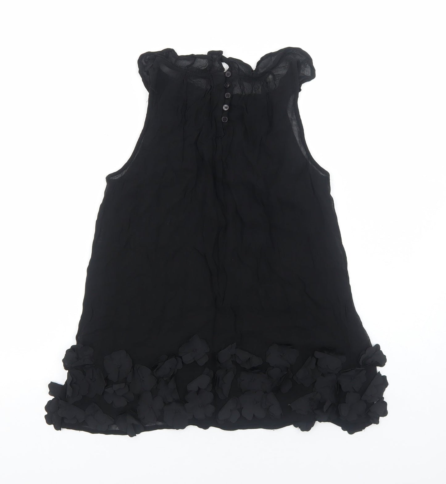 NEXT Womens Black Polyester Basic Tank Size 12 Round Neck