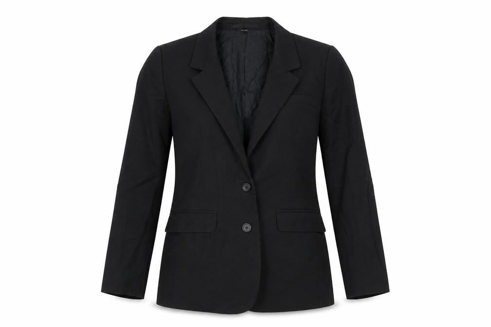 Preworn Womens Black Polyester Jacket Blazer Size 10