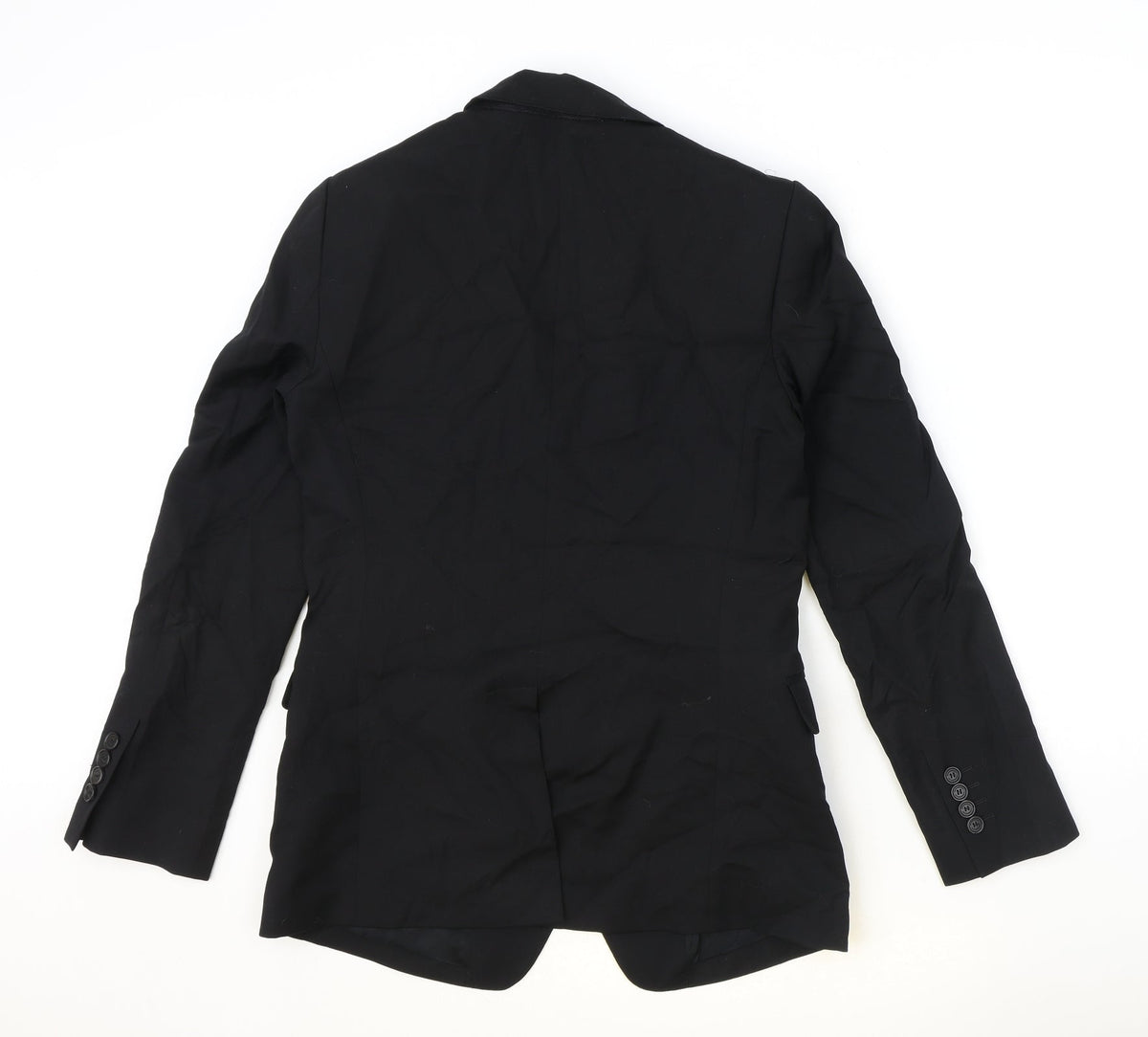 Preworn Womens Black Polyester Jacket Blazer Size 10