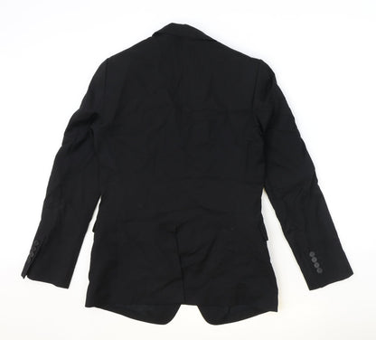 Preworn Womens Black Polyester Jacket Blazer Size 10