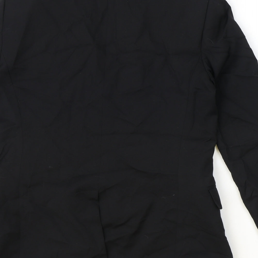 Preworn Womens Black Polyester Jacket Blazer Size 10