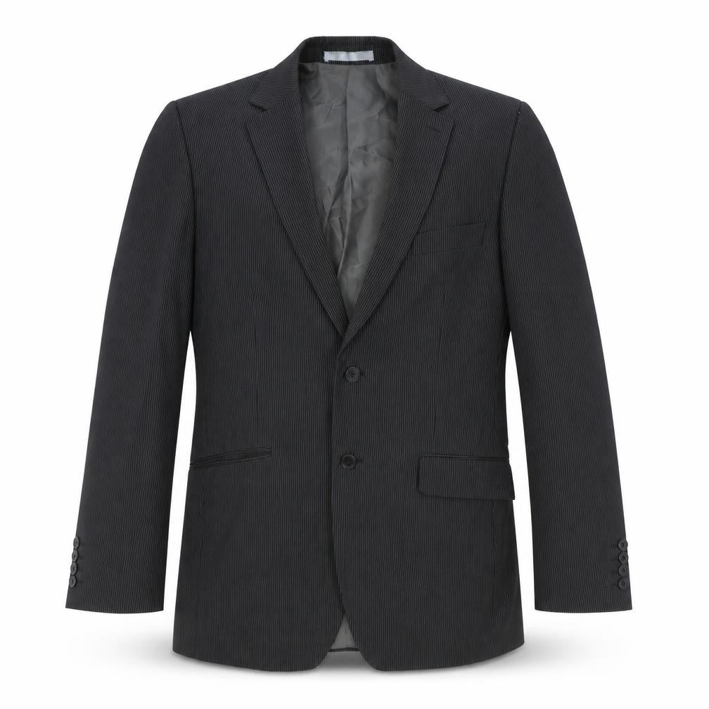 Burton Mens Black Striped Polyester Jacket Suit Jacket Size 40 Regular