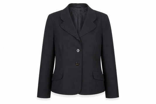 Essentials Womens Black Polyester Jacket Blazer Size 14