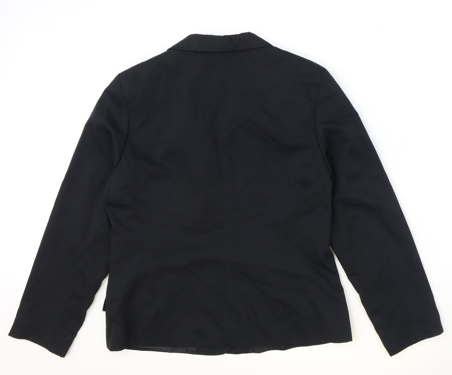 Essentials Womens Black Polyester Jacket Blazer Size 14