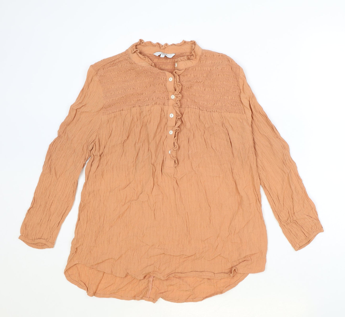 NEXT Womens Pink Viscose Basic Button-Up Size 12 Round Neck