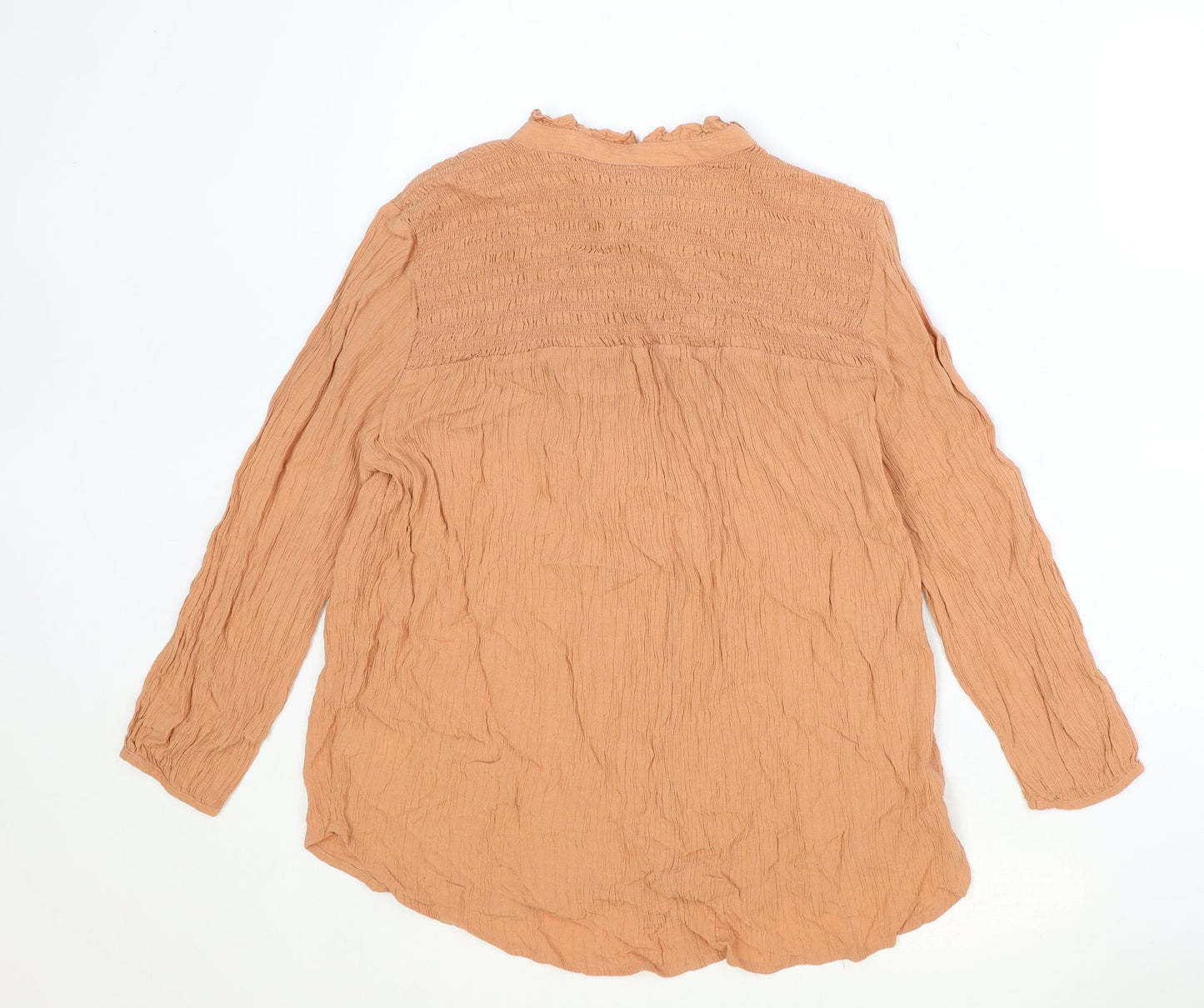 NEXT Womens Pink Viscose Basic Button-Up Size 12 Round Neck
