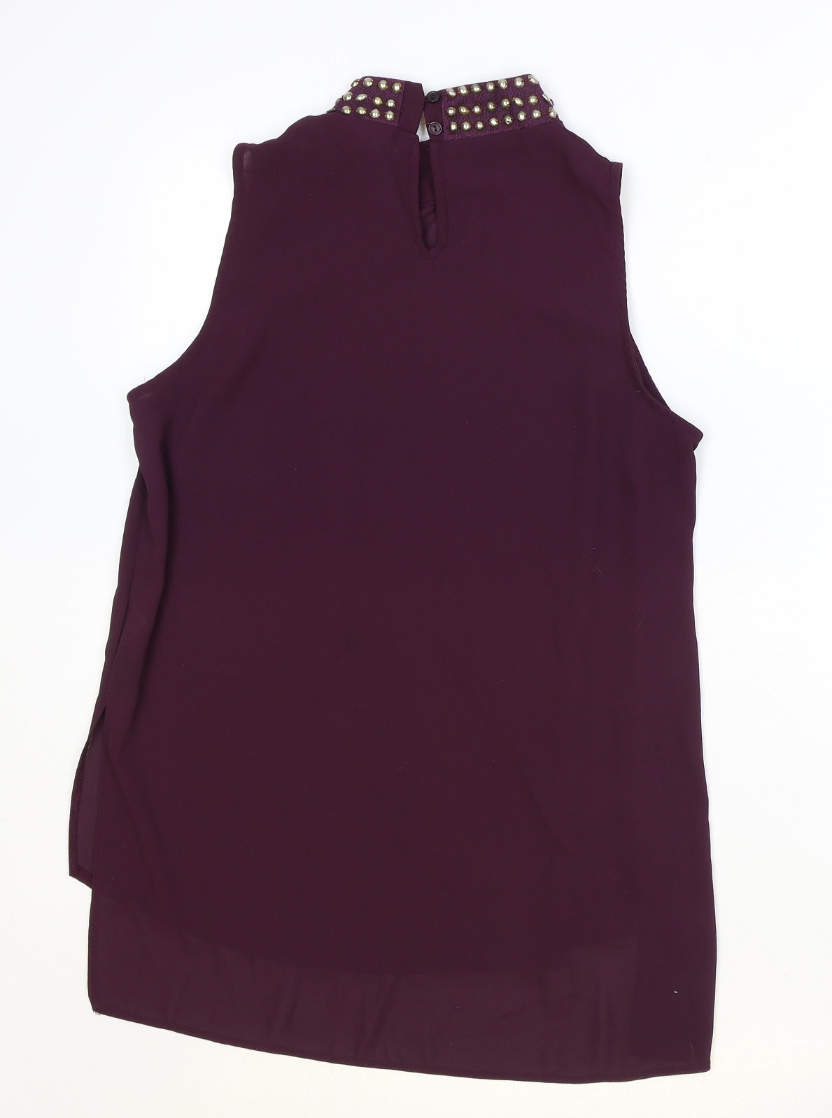 Atmosphere Womens Purple Polyester Basic Blouse Size 12 Round Neck
