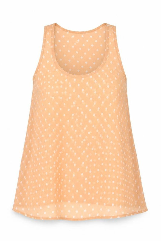 FOREVER 21 Womens Pink Polka Dot Polyester Basic Tank Size S Scoop Neck