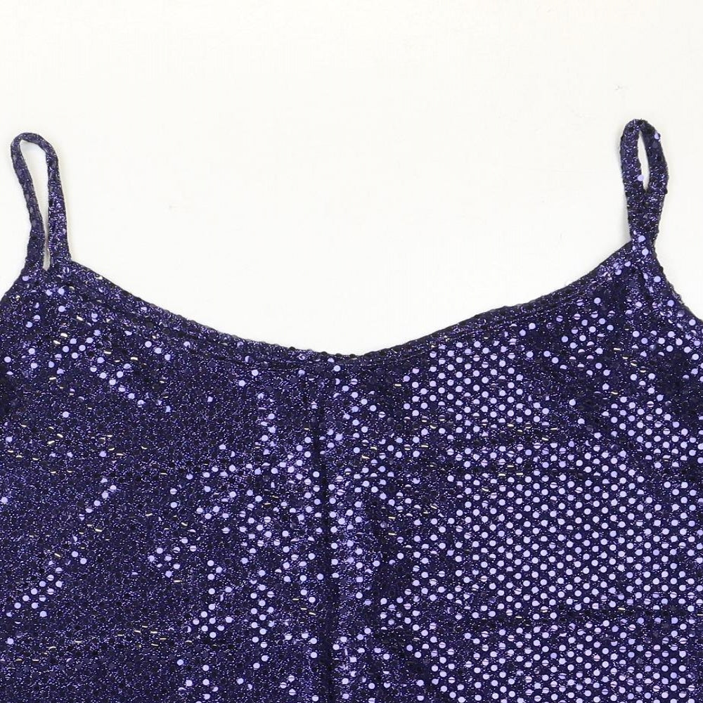 Preworn Womens Blue Polyester Basic Tank Size 2XL Round Neck