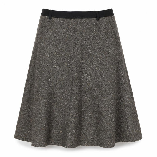 Gerry Weber Womens Brown Cotton Swing Skirt Size 12 Zip