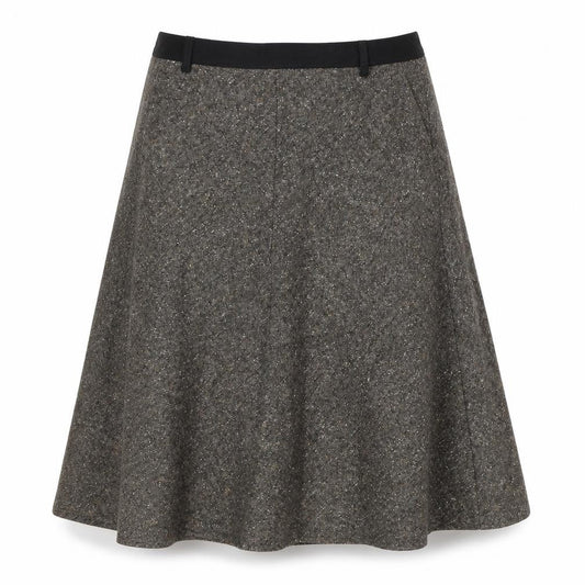 Gerry Weber Womens Brown Cotton Swing Skirt Size 12 Zip