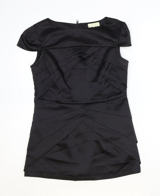 River Island Womens Black Polyester Basic Blouse Size 12 Boat Neck