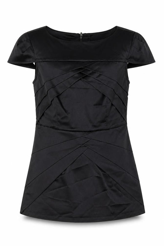 River Island Womens Black Polyester Basic Blouse Size 12 Boat Neck