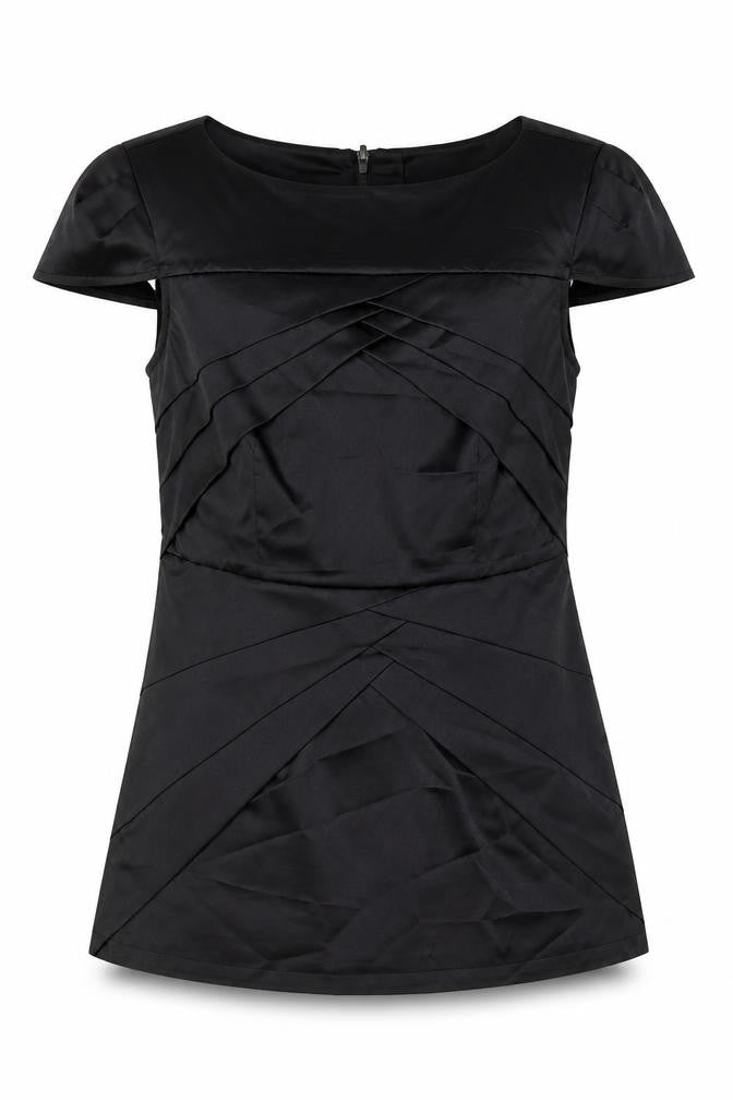 River Island Womens Black Polyester Basic Blouse Size 12 Boat Neck