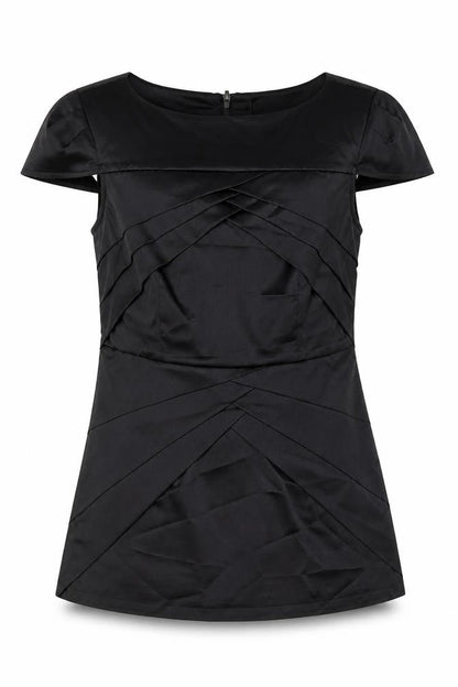 River Island Womens Black Polyester Basic Blouse Size 12 Boat Neck