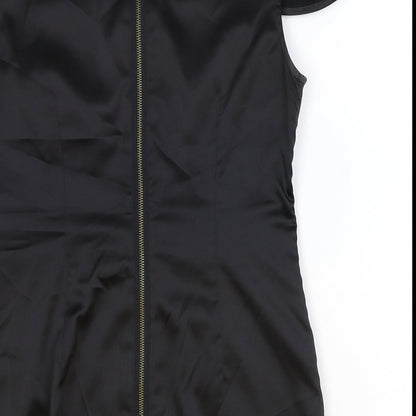River Island Womens Black Polyester Basic Blouse Size 12 Boat Neck