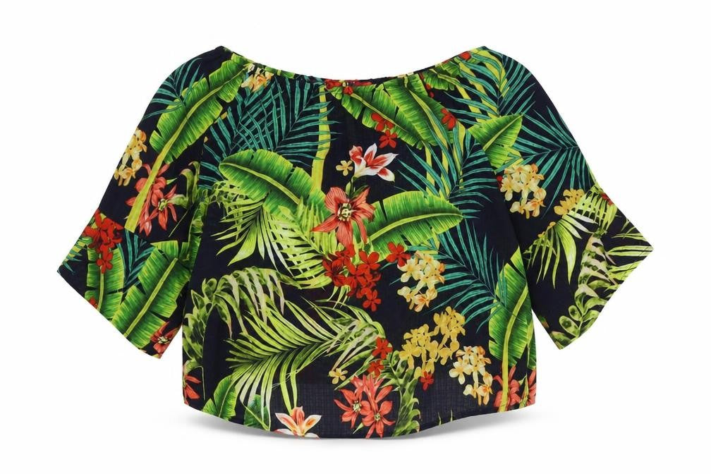 Preworn Womens Multicoloured Geometric Polyester Basic Blouse Size 14 Boat Neck