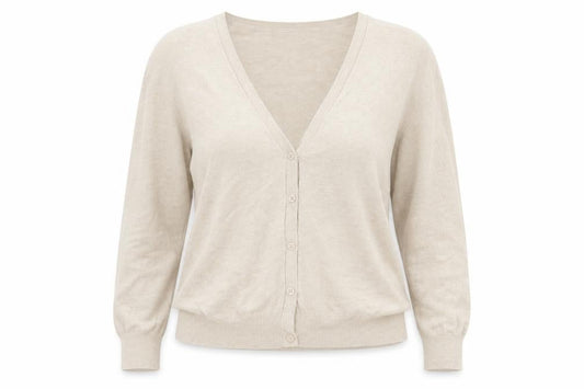Atmosphere Womens Beige V-Neck Viscose Cardigan Jumper Size 12