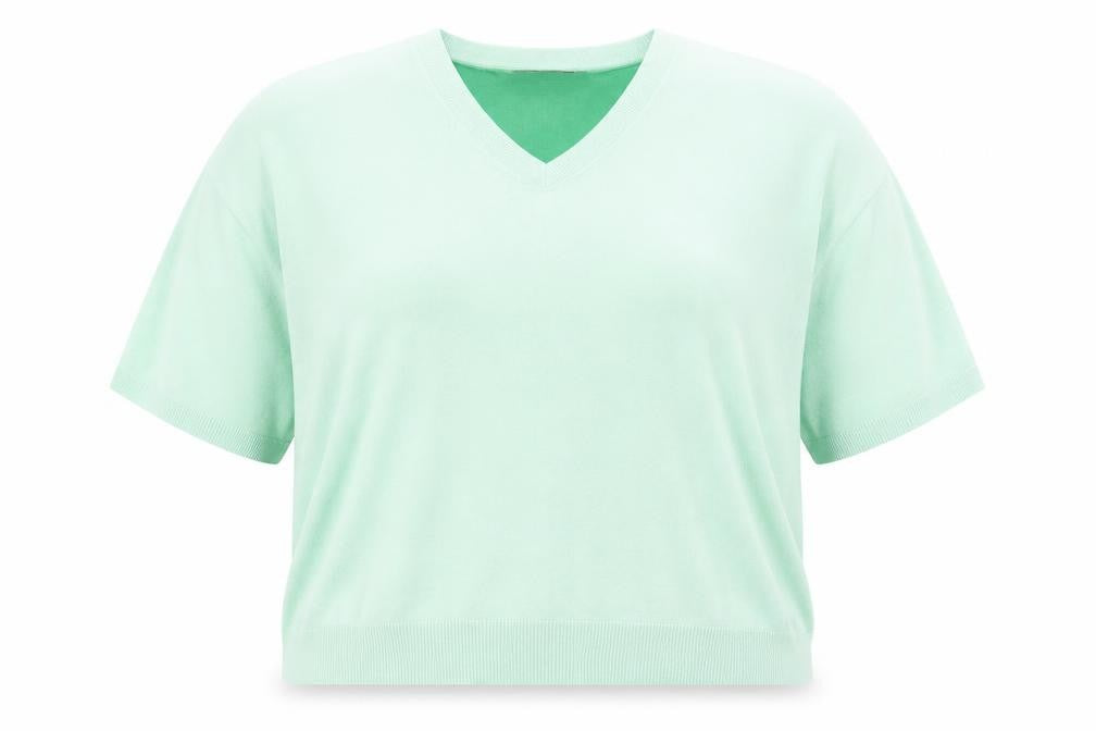 Marks & Spencer Womens Green V-Neck Viscose Pullover Jumper Size 22 Pullover