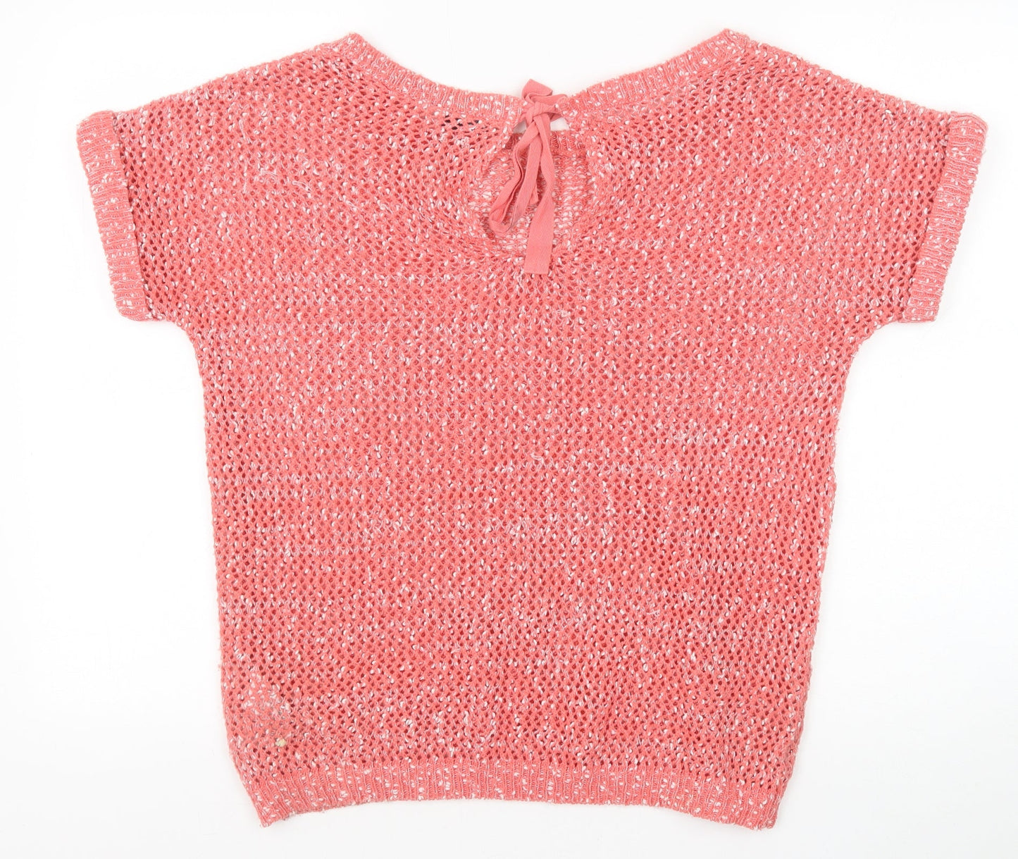 ESMARA Womens Pink Boat Neck Polyester Pullover Jumper Size M Tie