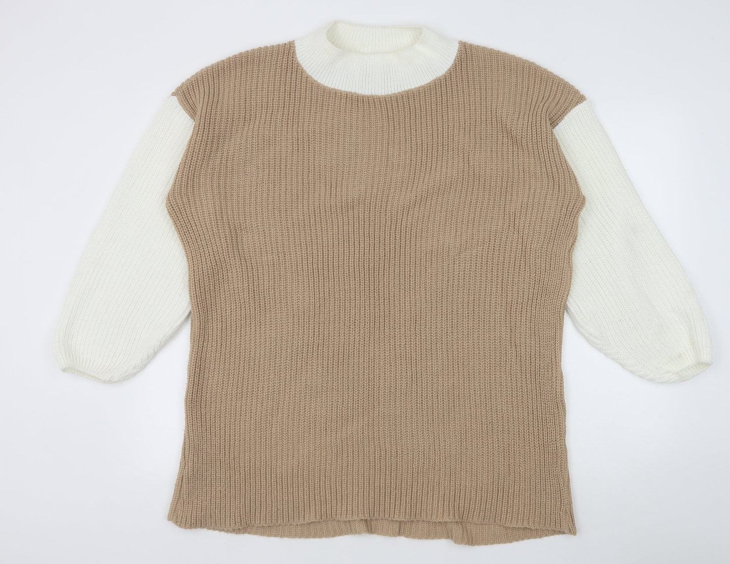 In the Style Womens Brown Round Neck Acrylic Pullover Jumper Size 10