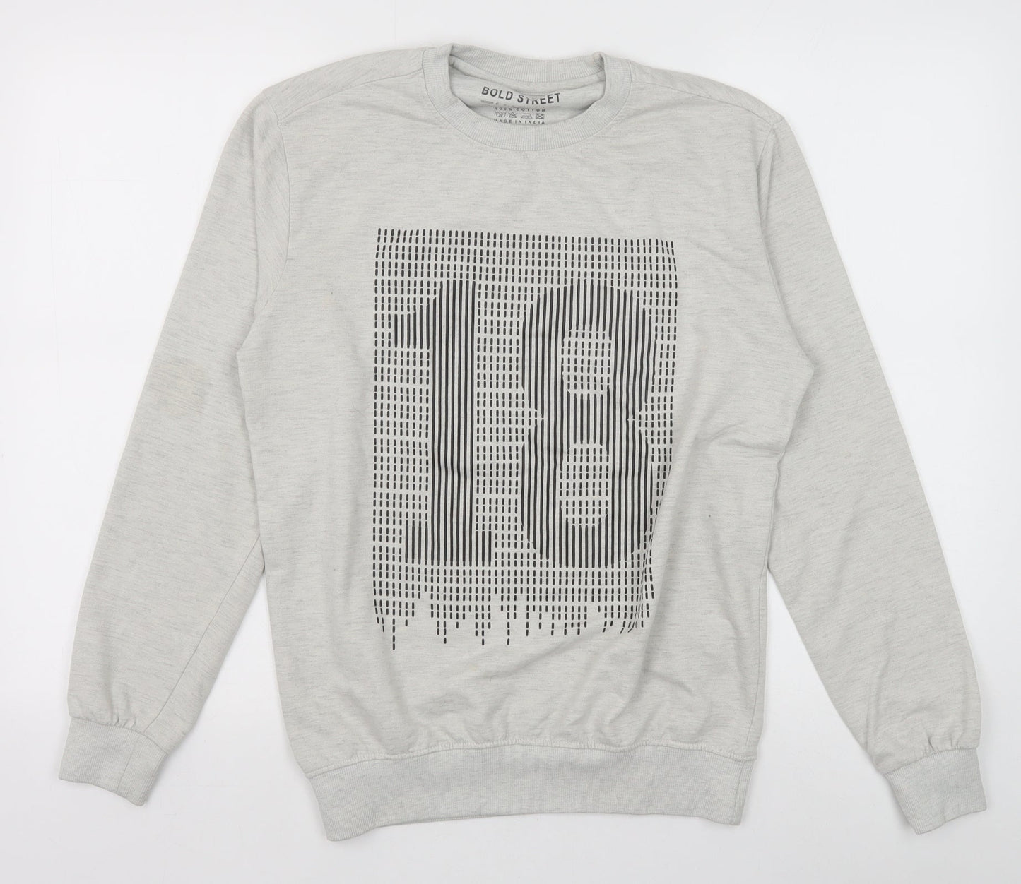 Bold Street Mens Grey Cotton Pullover Sweatshirt Size M