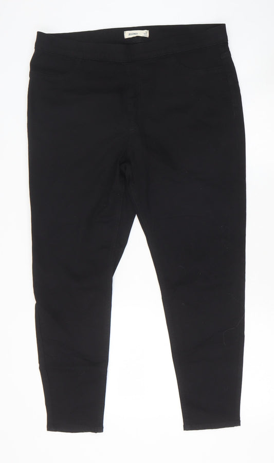 Marks and Spencer Womens Black Cotton Jegging Trousers Size 18 Regular