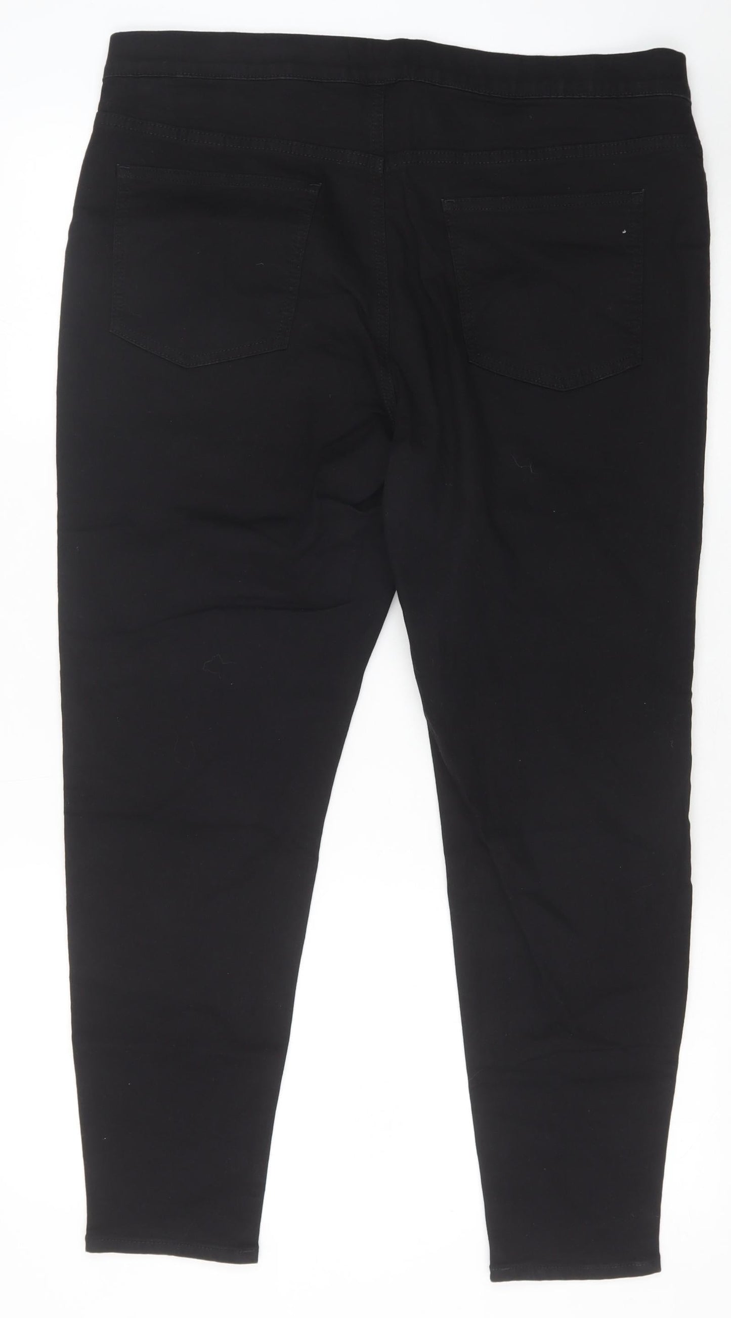 Marks and Spencer Womens Black Cotton Jegging Trousers Size 18 Regular