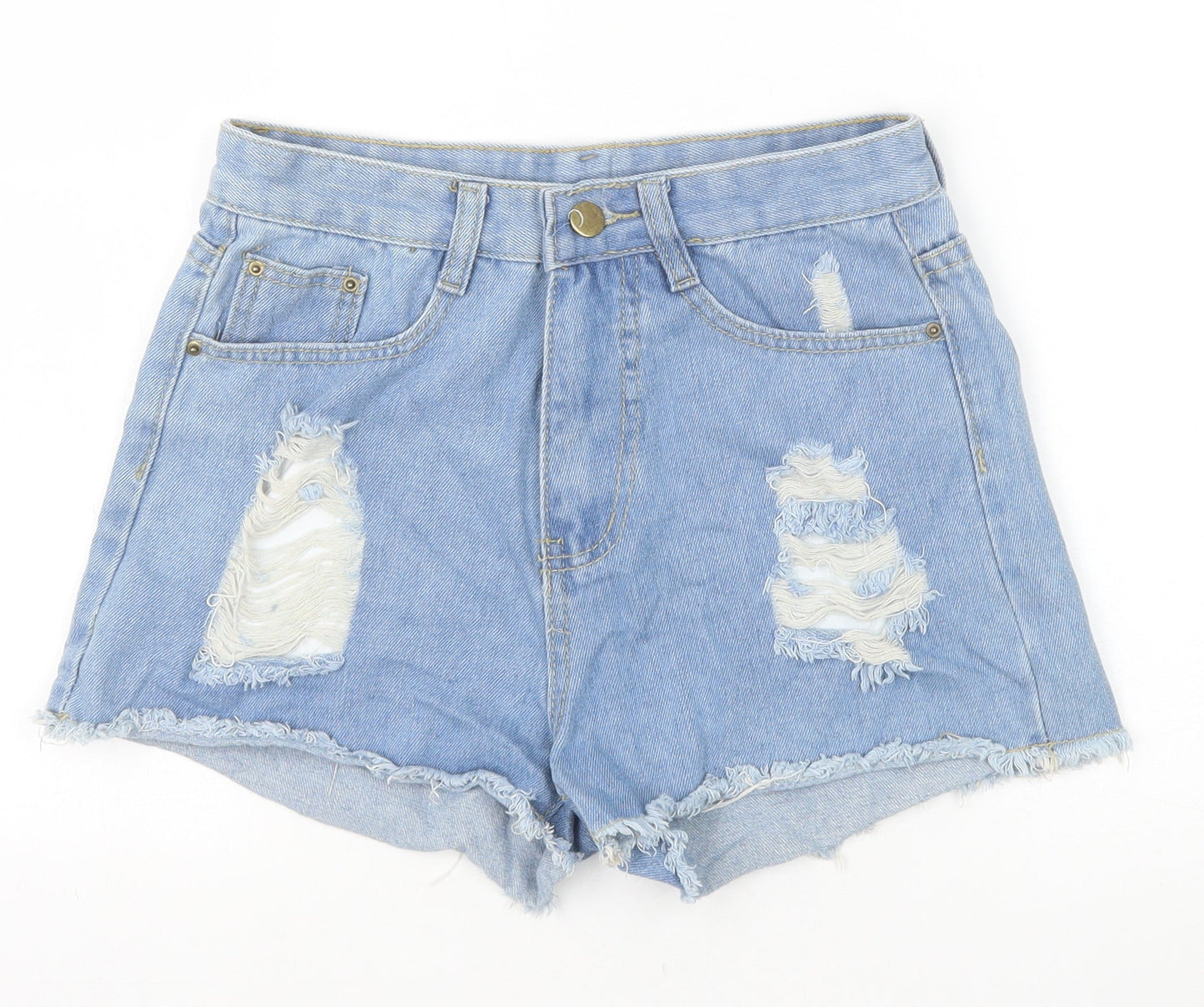 Preworn Womens Blue Cotton Cut-Off Shorts Size XS Regular Zip