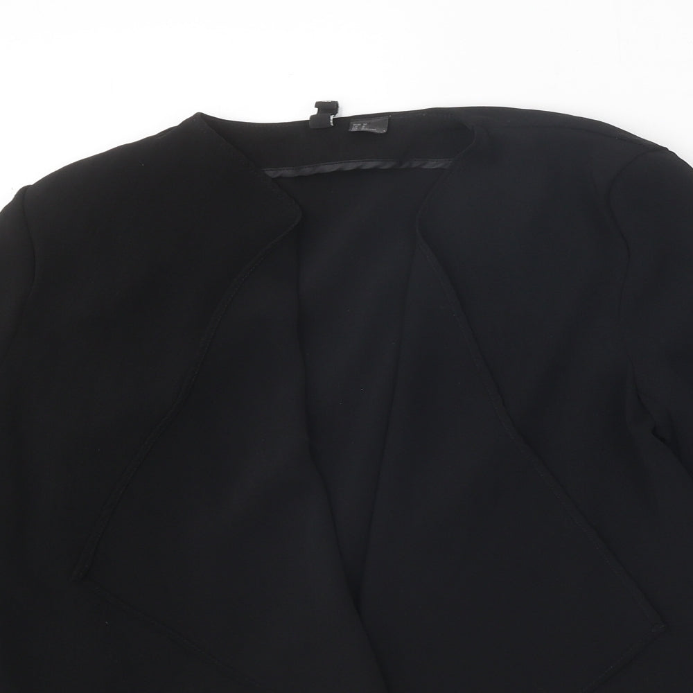 Divided Womens Black Polyester Jacket Blazer Size 8 Pullover